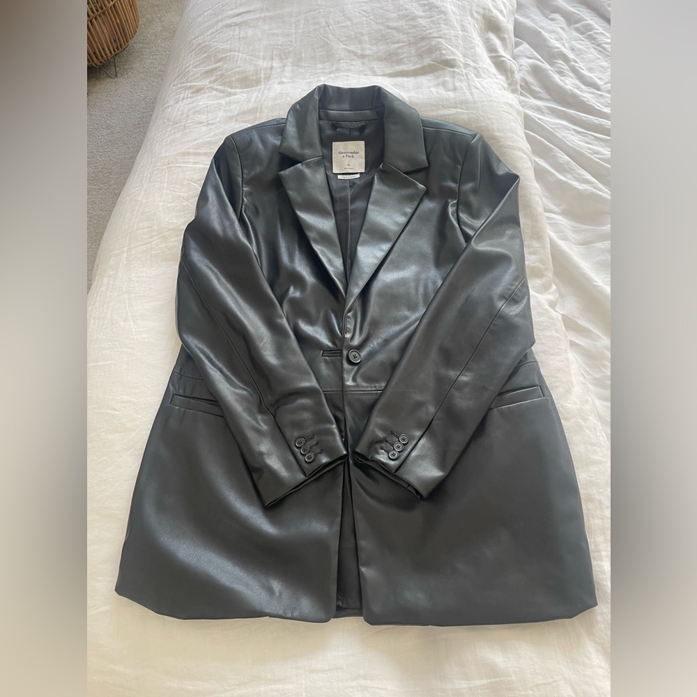 Abercrombie & Fitch Vegan Leather Blazer (medium)